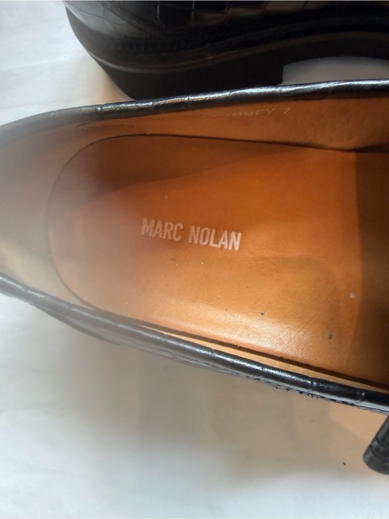 Marc Nolan Journey Black Croc Leather Lug Tassel Loafer Kiltie - Men\'s Size 7